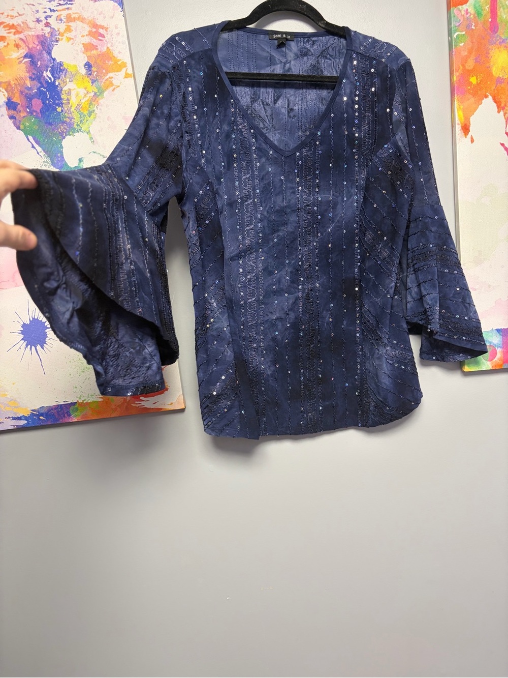 Sami & Jo Elegant Blue Blouse